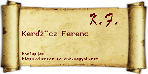 Kerécz Ferenc névjegykártya