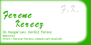 ferenc kerecz business card